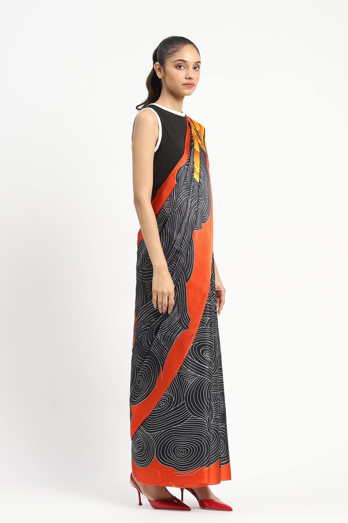 Radial Heat Printed Saree