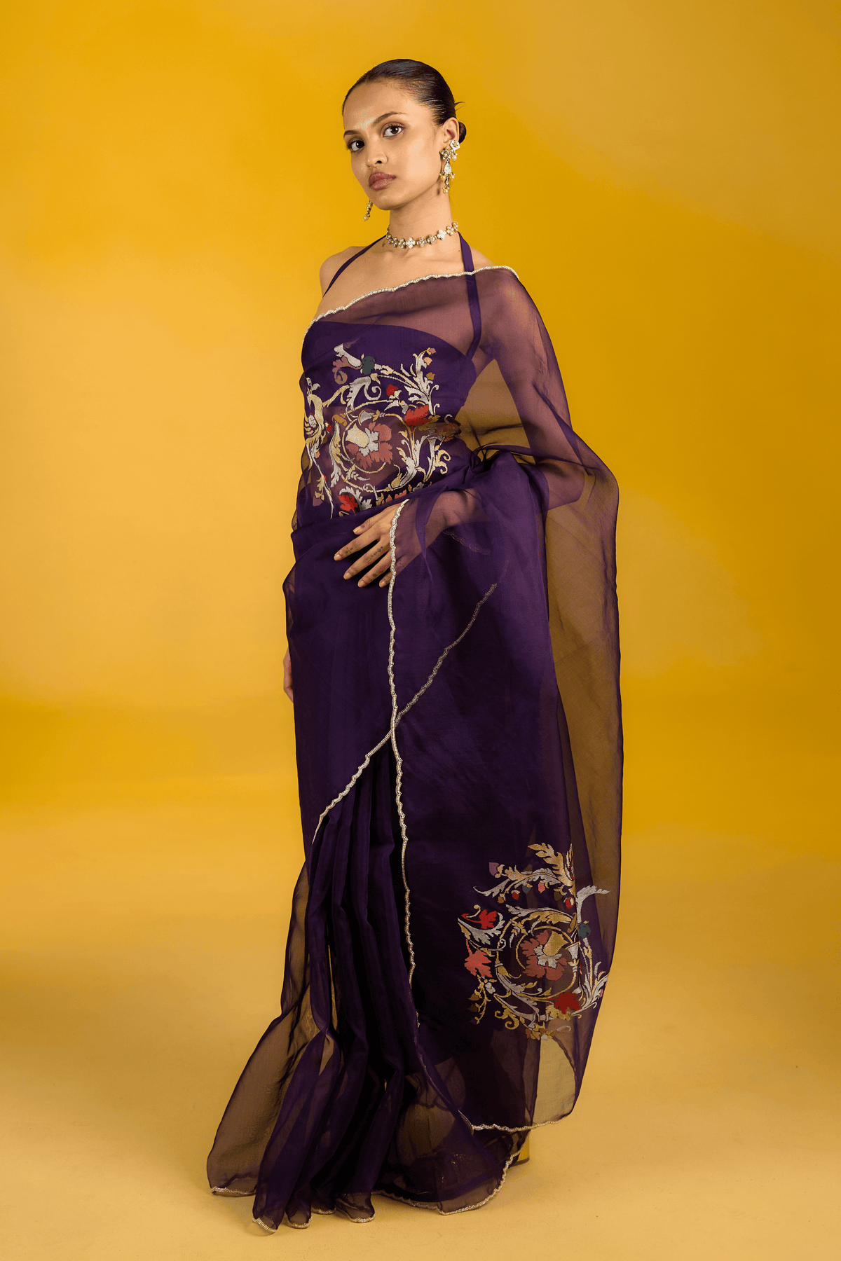 The Purple Dahlia Saree