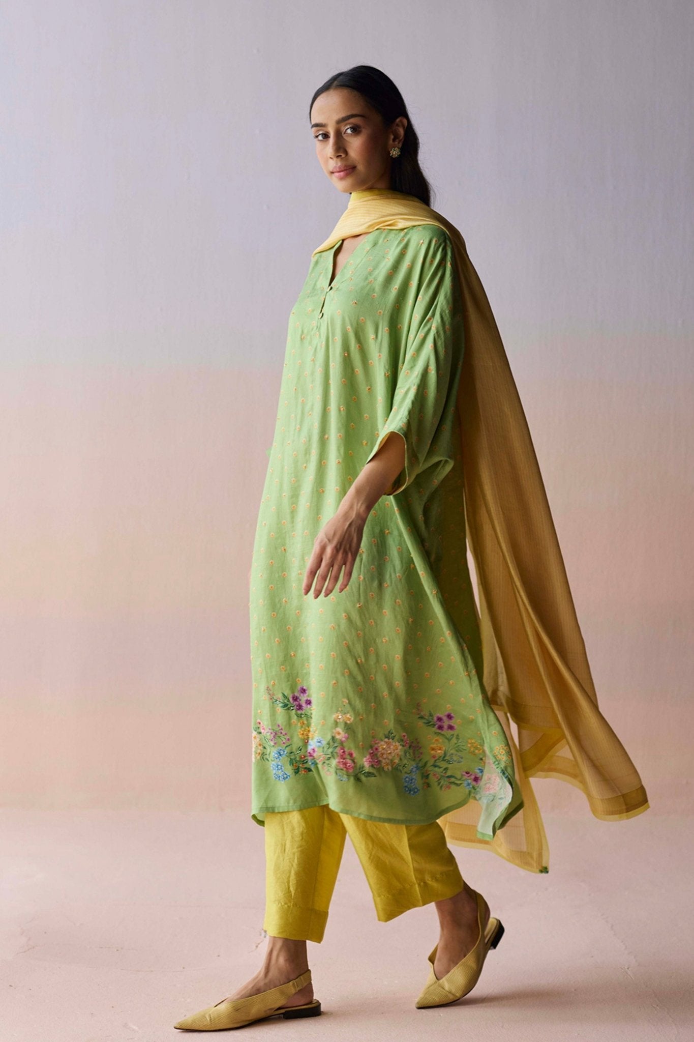 Morning Whisper Kurta and Pants - Surmaye - Elahe