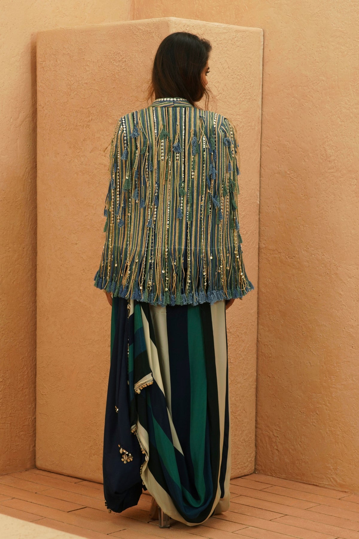 Nia Fringes Cape Set