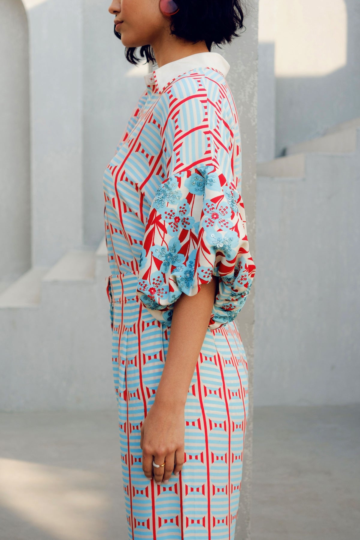 White Print Play Balloon Shirt