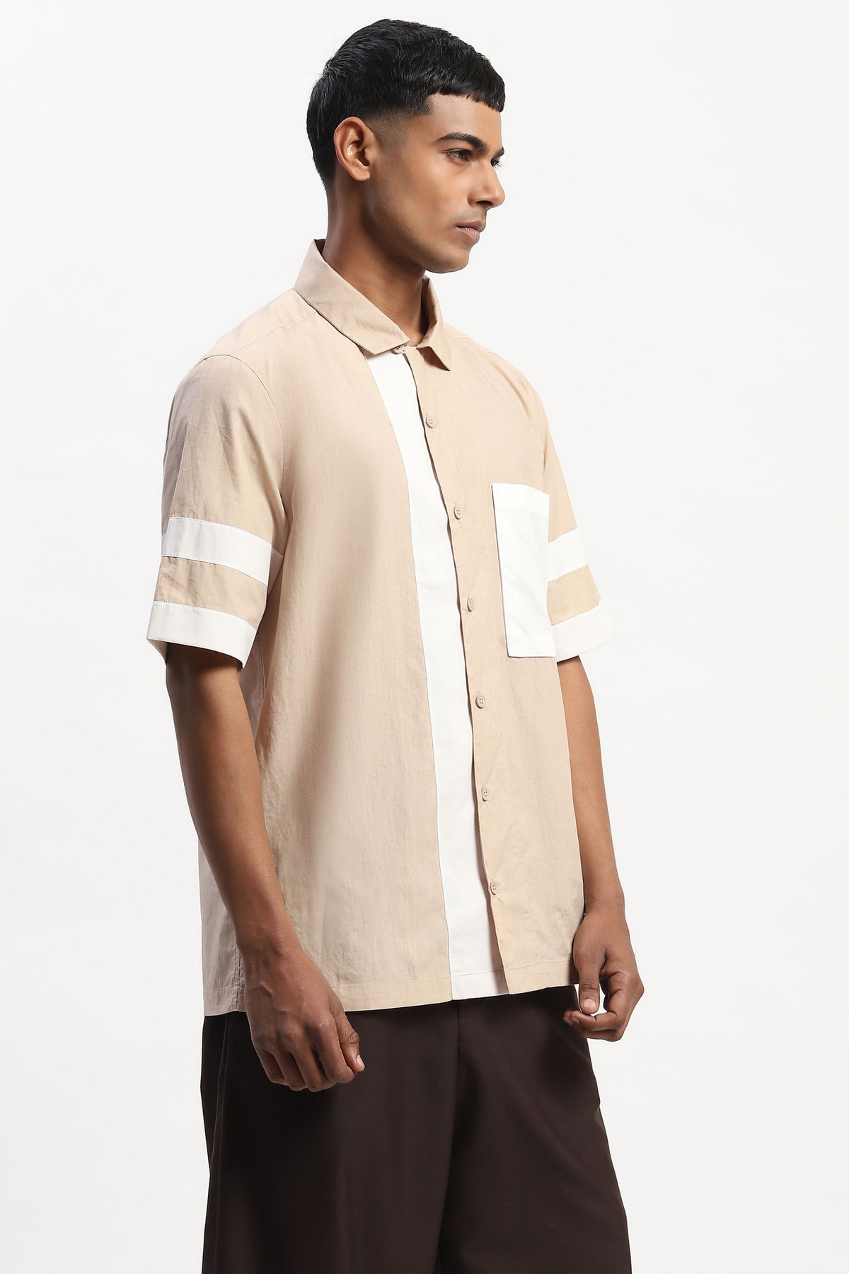 Khaki Patchwork Shirt