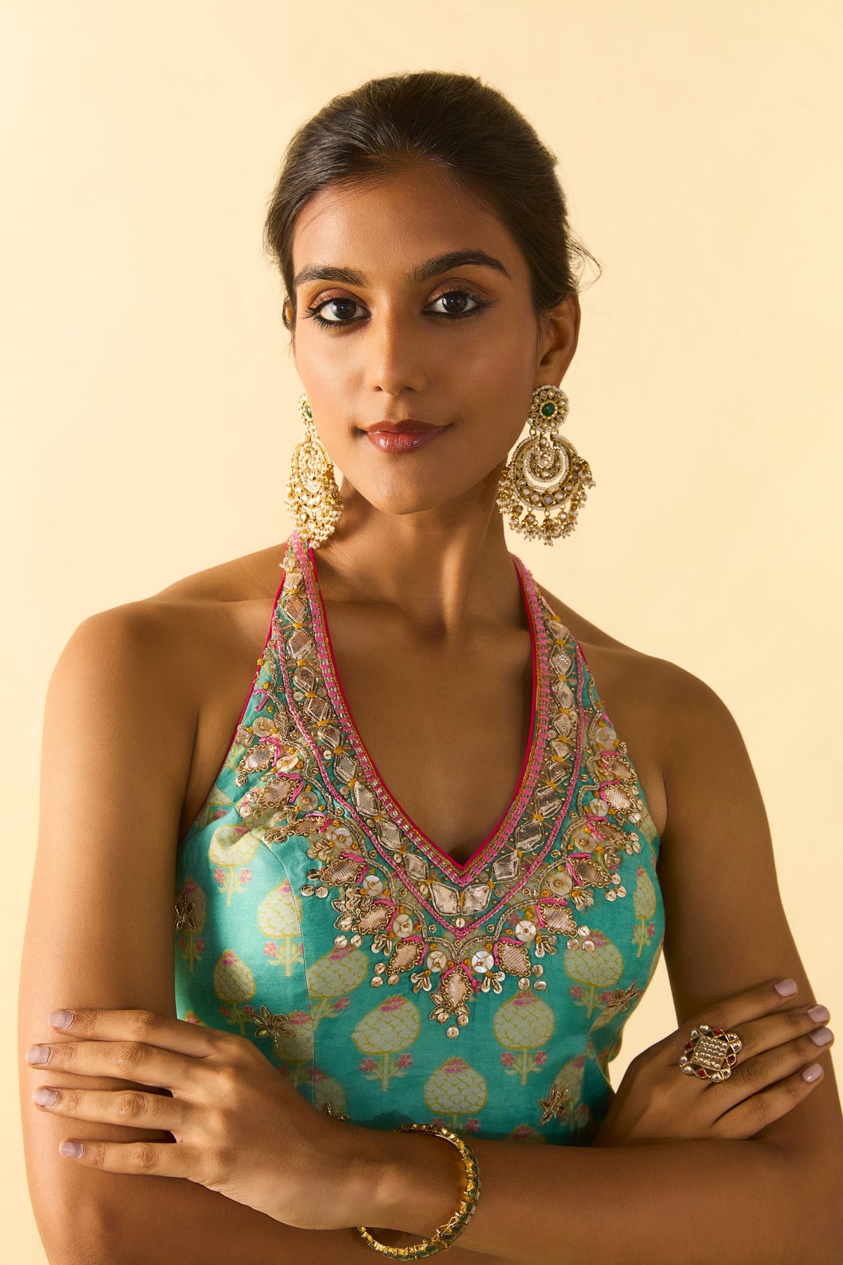 Aqua Dwisha Halter Sharara Set