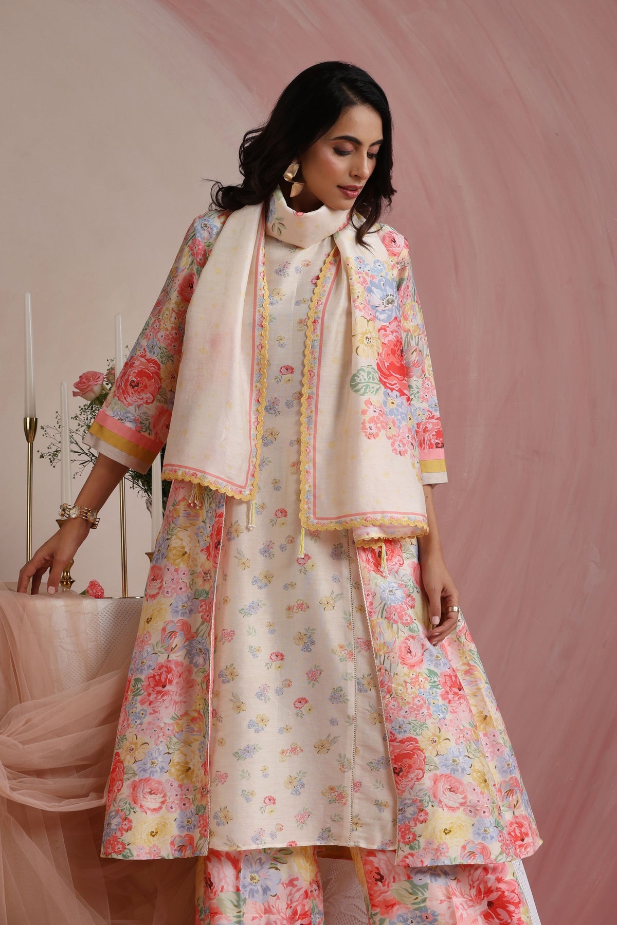 Rose Mahal Chanderi Stole