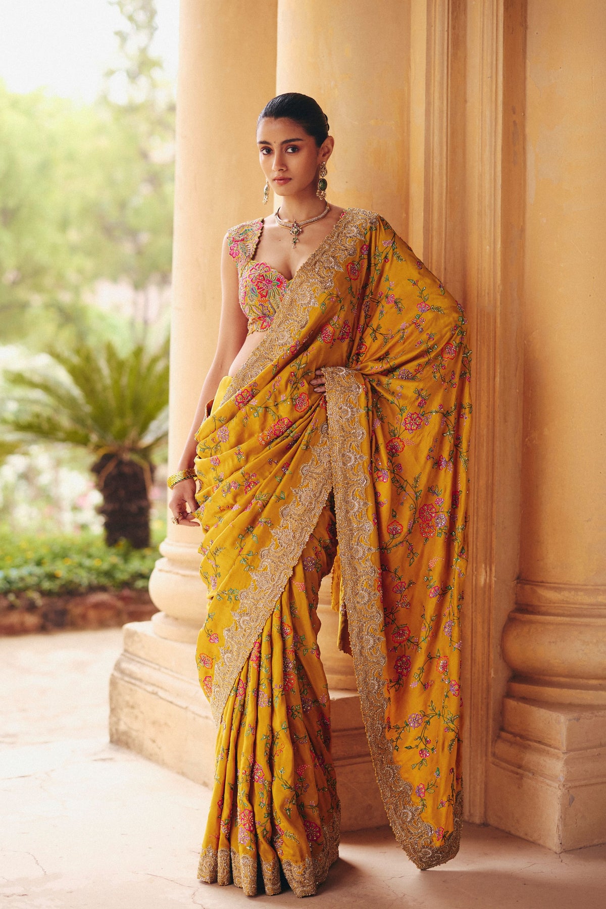 Yellow Dhruvi Saree Set