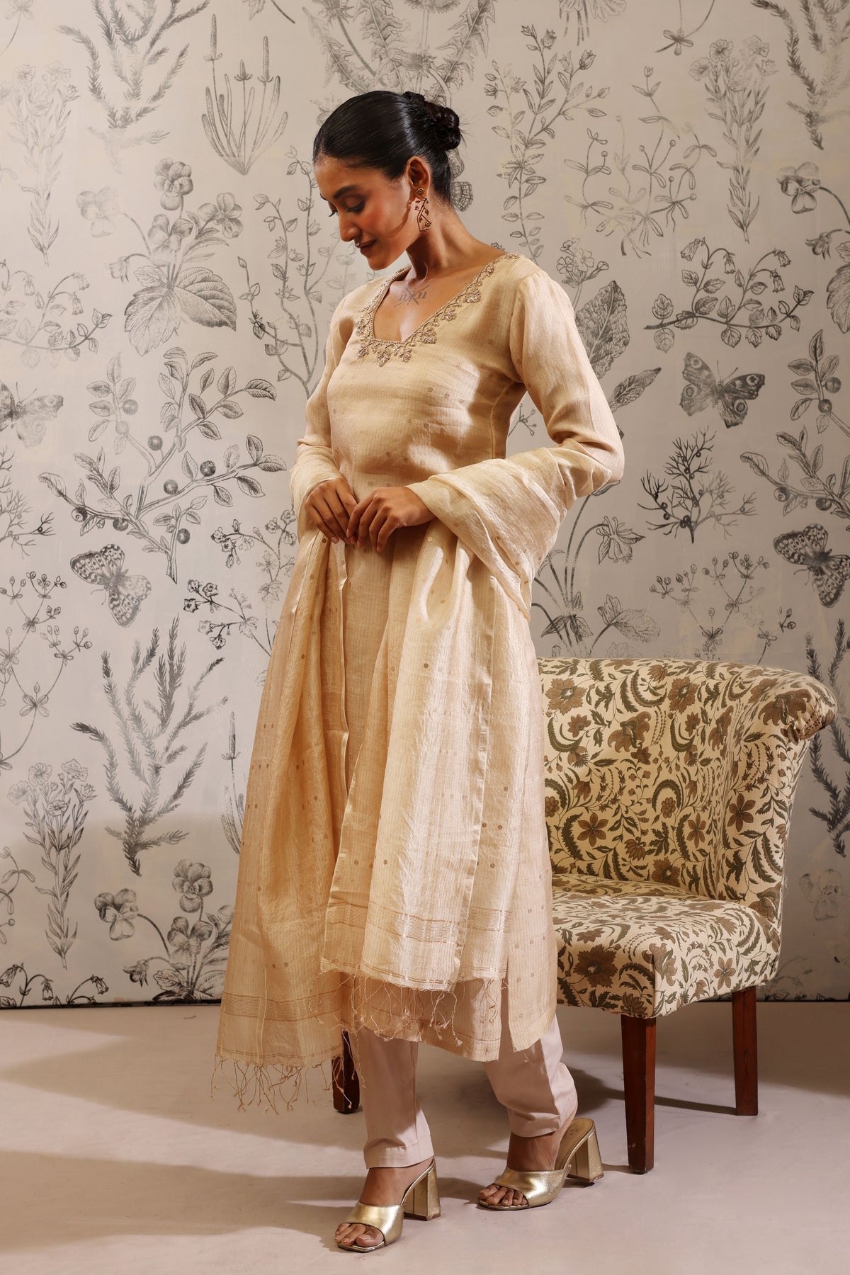 Padmini Beige Kurta Set