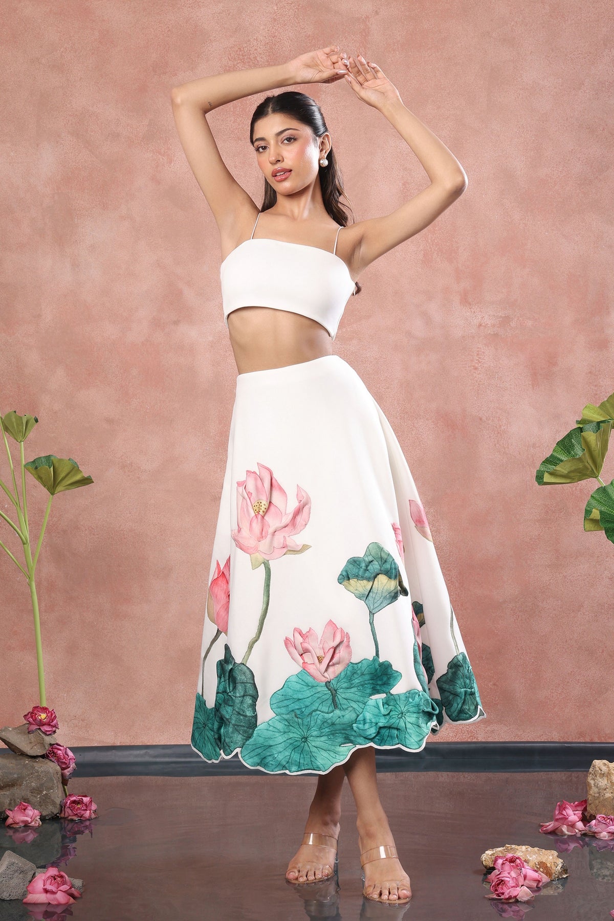Printed Skirt Tube Top Set