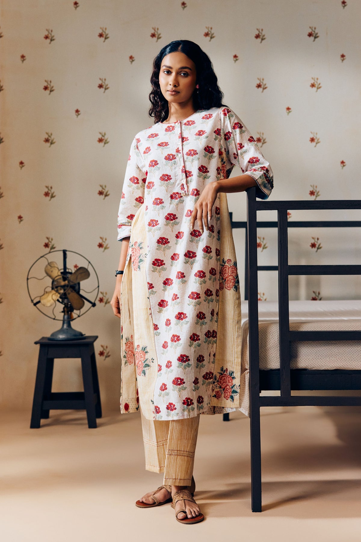 Off-white Cotton Kurta Set