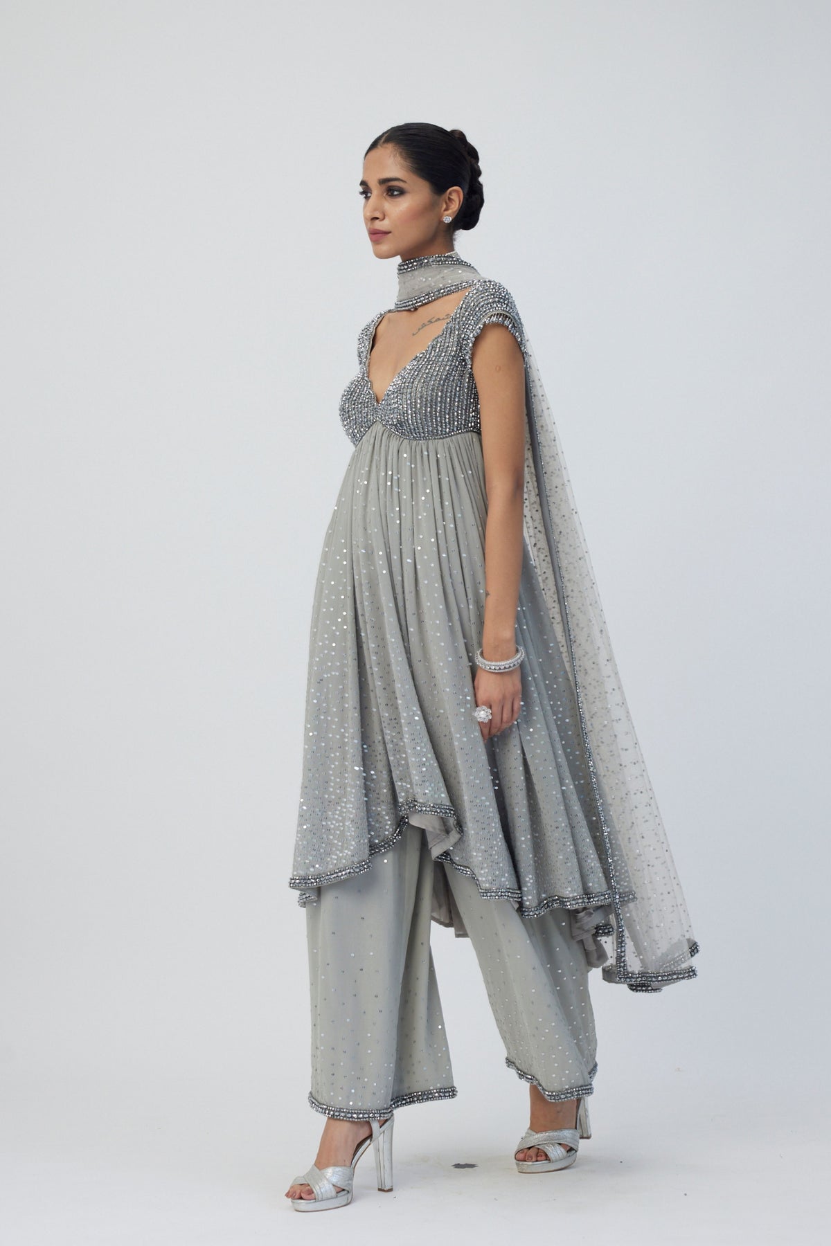 Crystal Grey Kurta Set