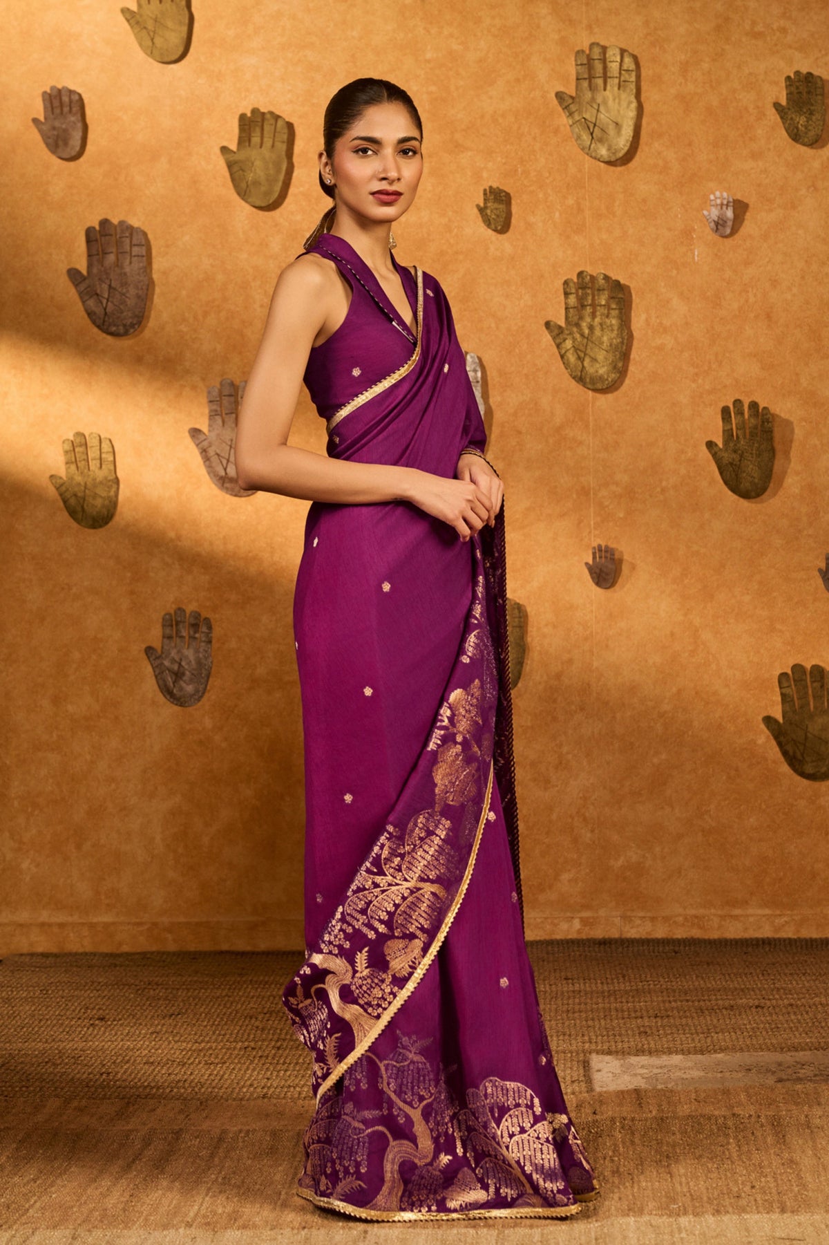 Berry Wine Zen Saree