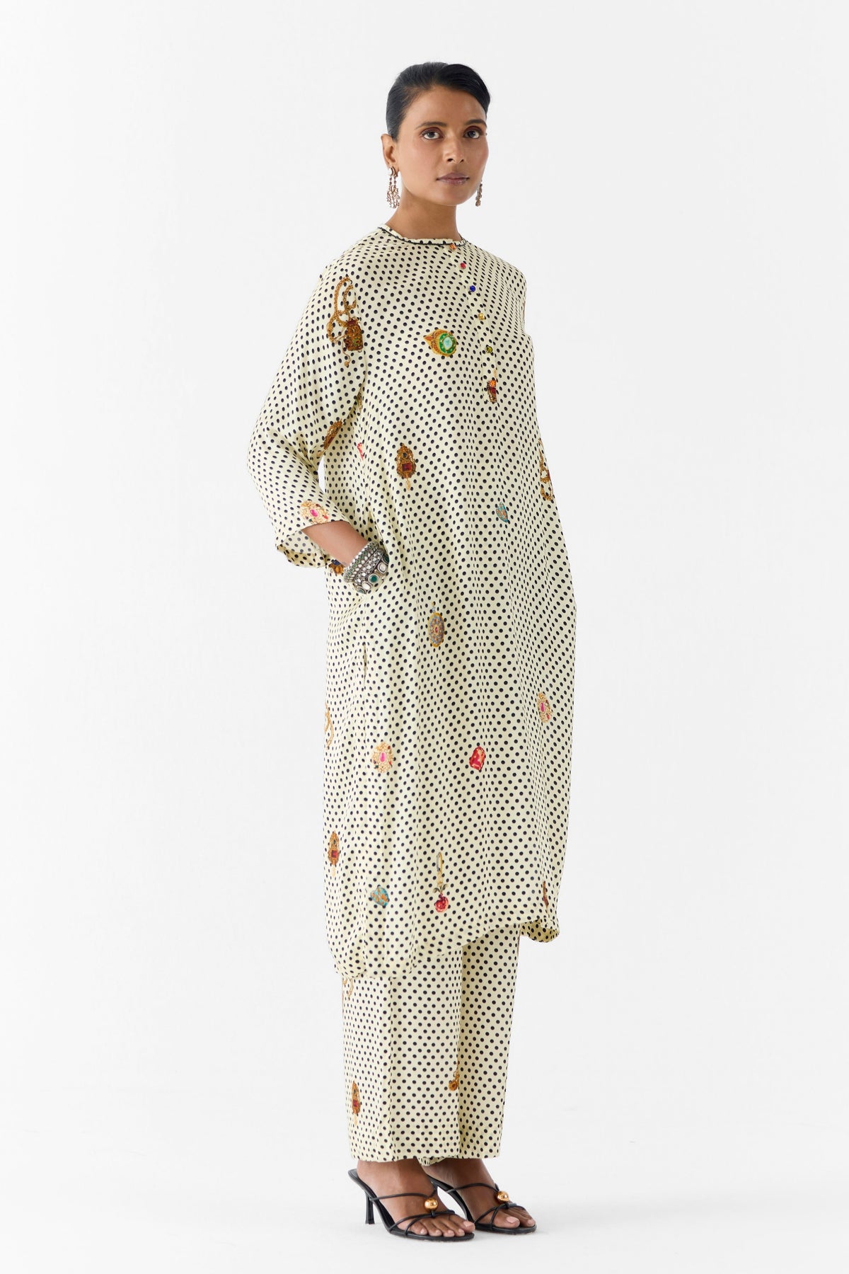 Pearl Polka Dot Kurta Set