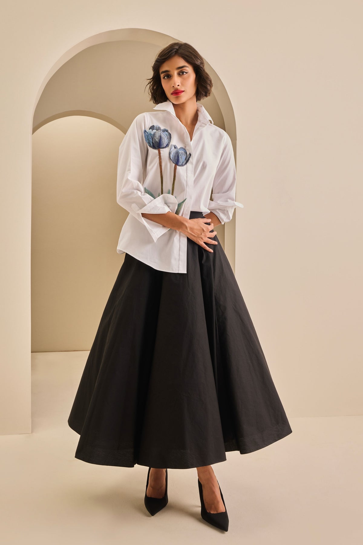 Panelled Midi Skirt