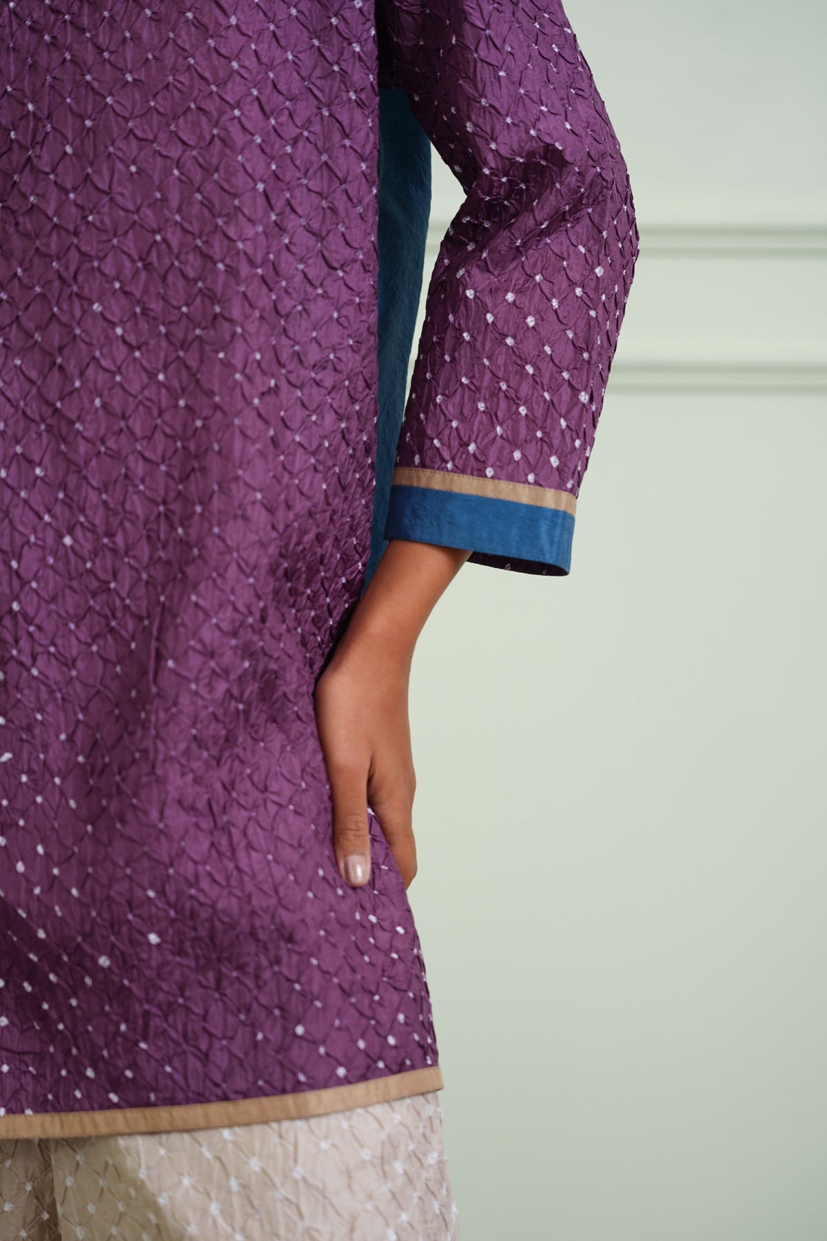 Lilac Crushed Bandhani Shirt