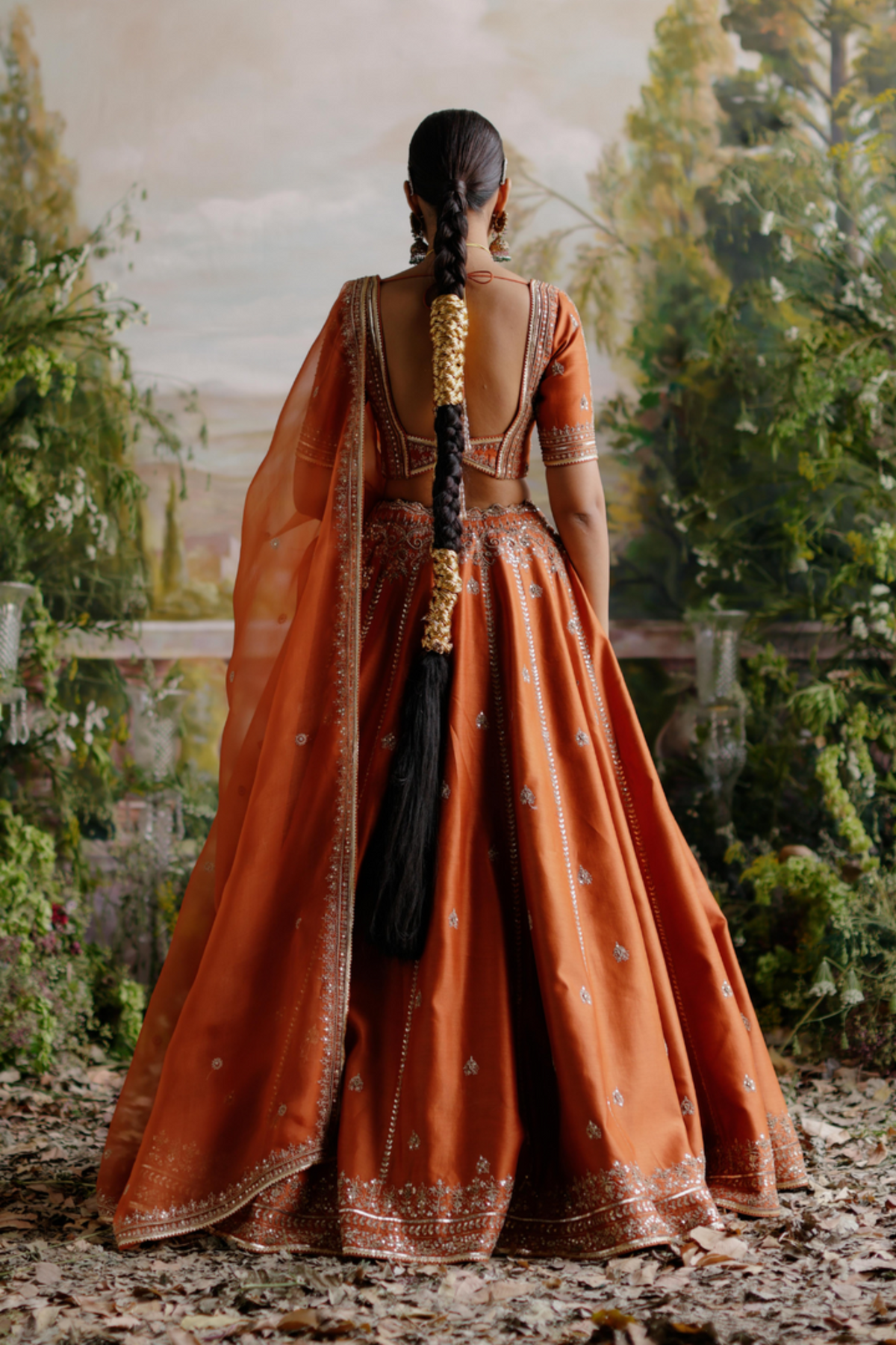 Rust Orange Lehenga Set
