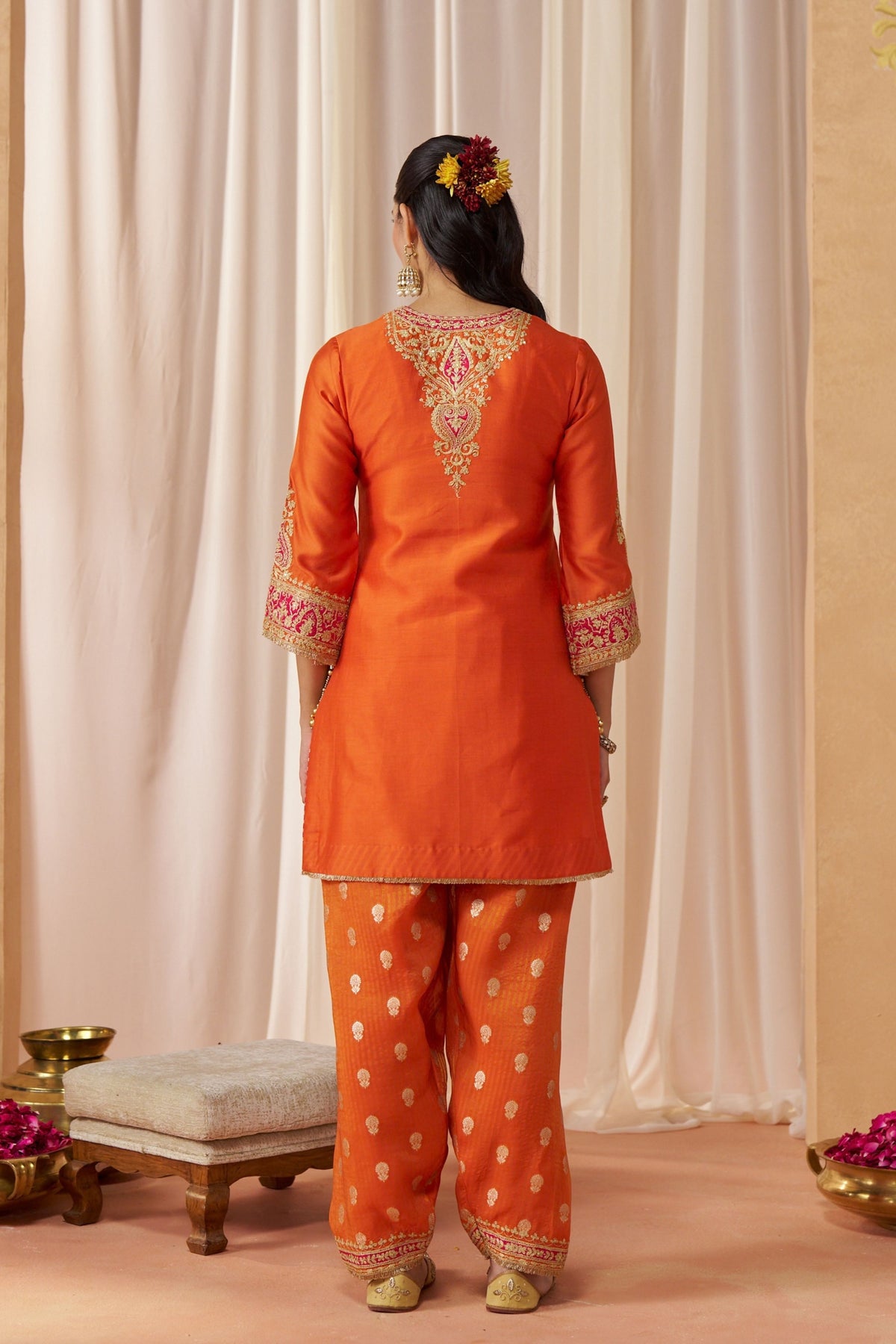 Adeela Burnt Orange Kurta Set