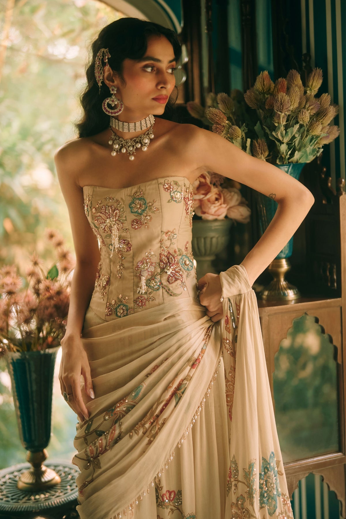 Magnolia Draped Saree Set