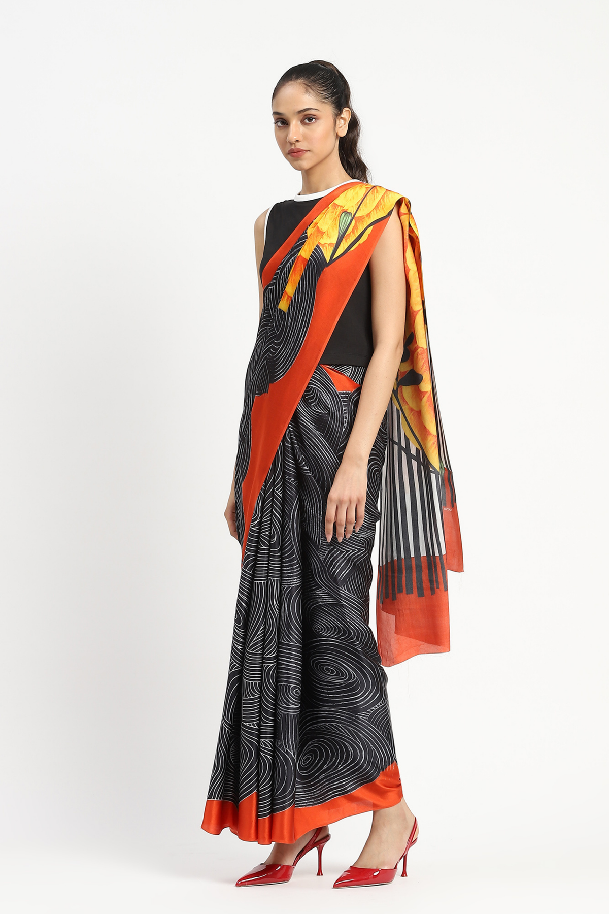 Radial Heat Printed Saree