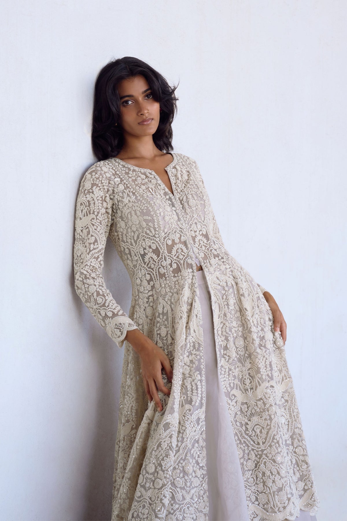 Ivory Jacket Skirt Set
