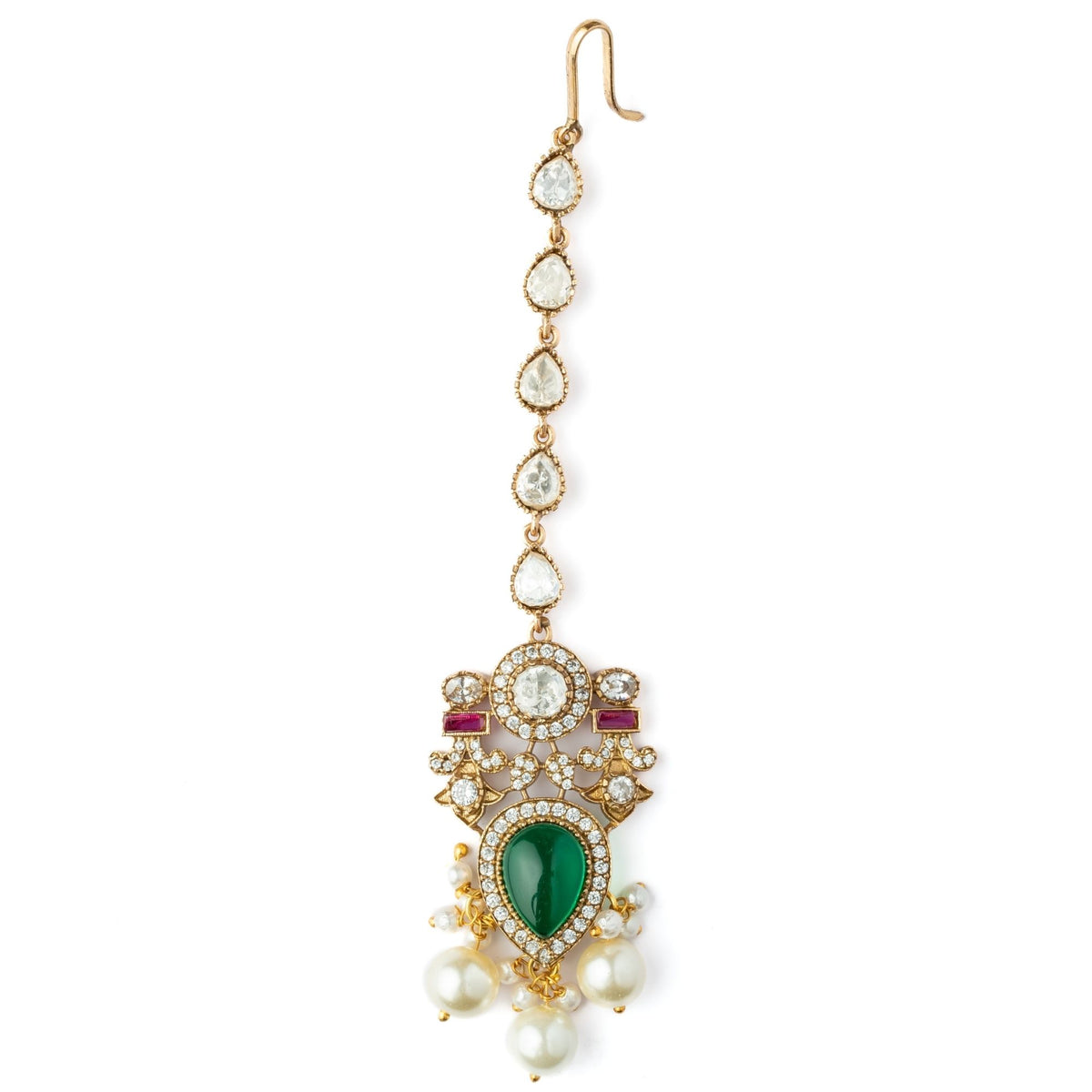 Gold Plated Necklace Set With Maangtikka