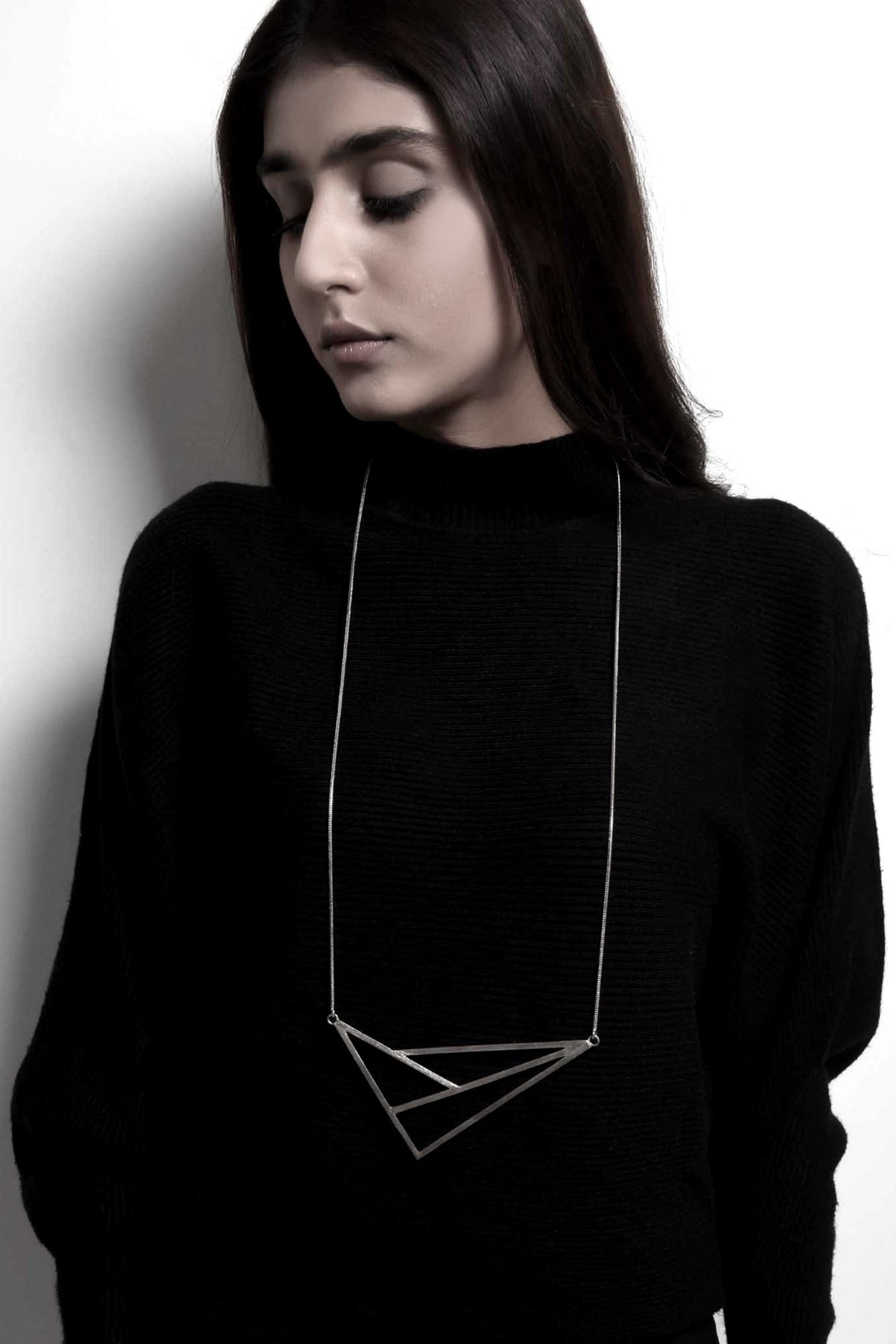 Line Art Silver Necklace