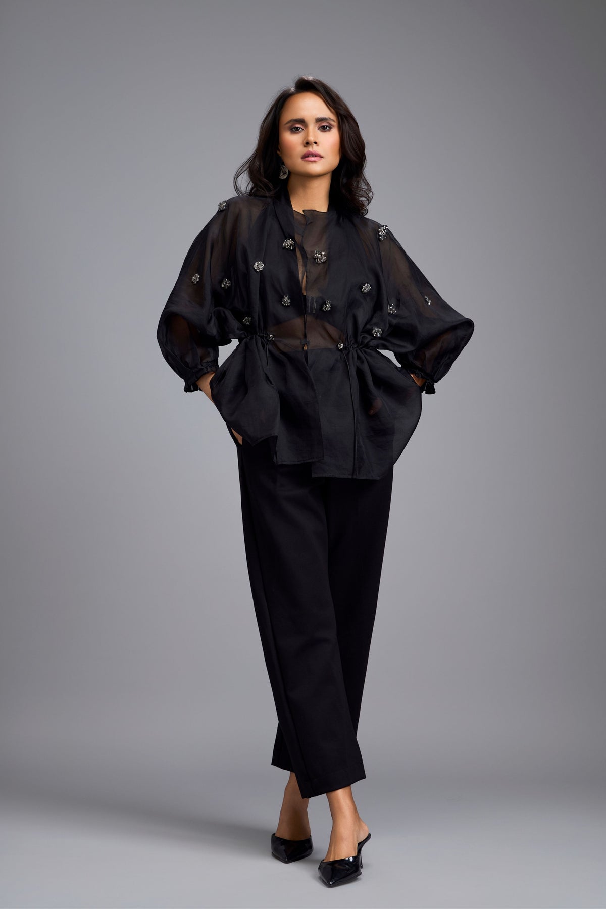 Black Embellished Co-ord Set