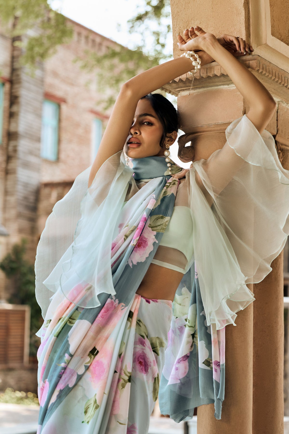 Alea French Blue Ombre Saree