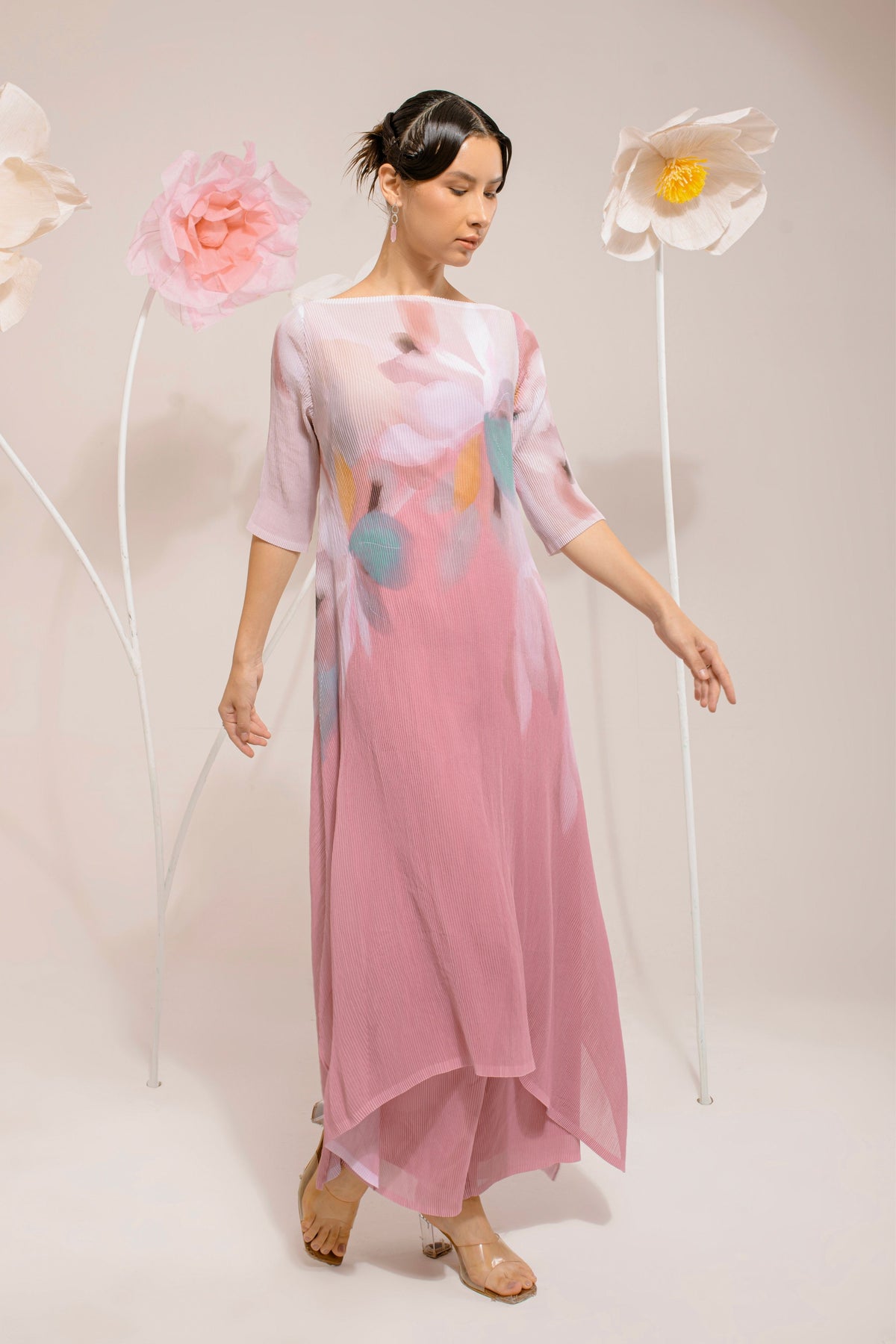 French Pink Sunshade Tunic Set