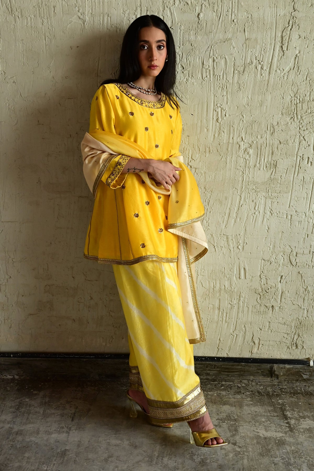 Mustard Yellow Padma Choga Set