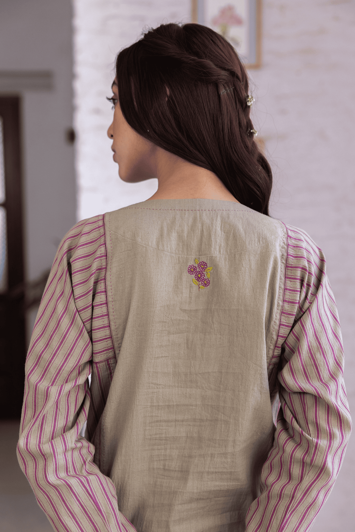 Tender Petals Clay Kurta Set