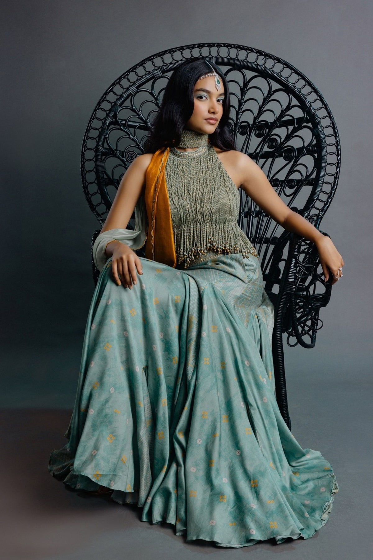 Sage Green Skirt Set