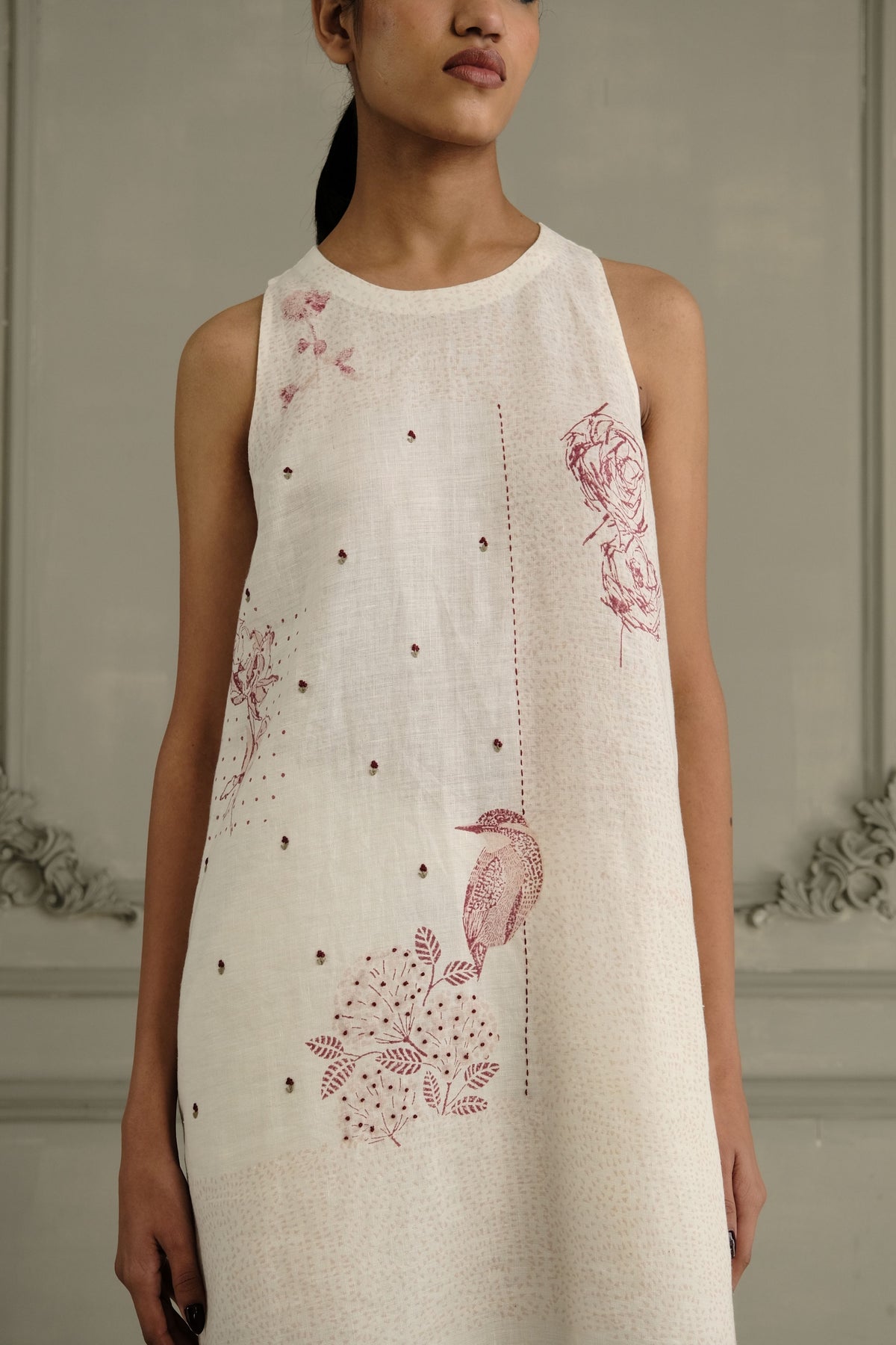 Ivory Block Print Tunic Set