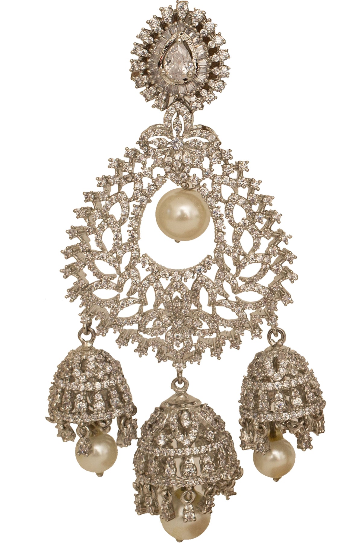 Silver Plated Zircon Earrings