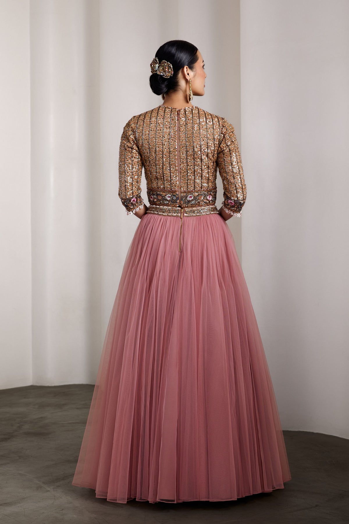 Mauve Sequin Lehenga Set