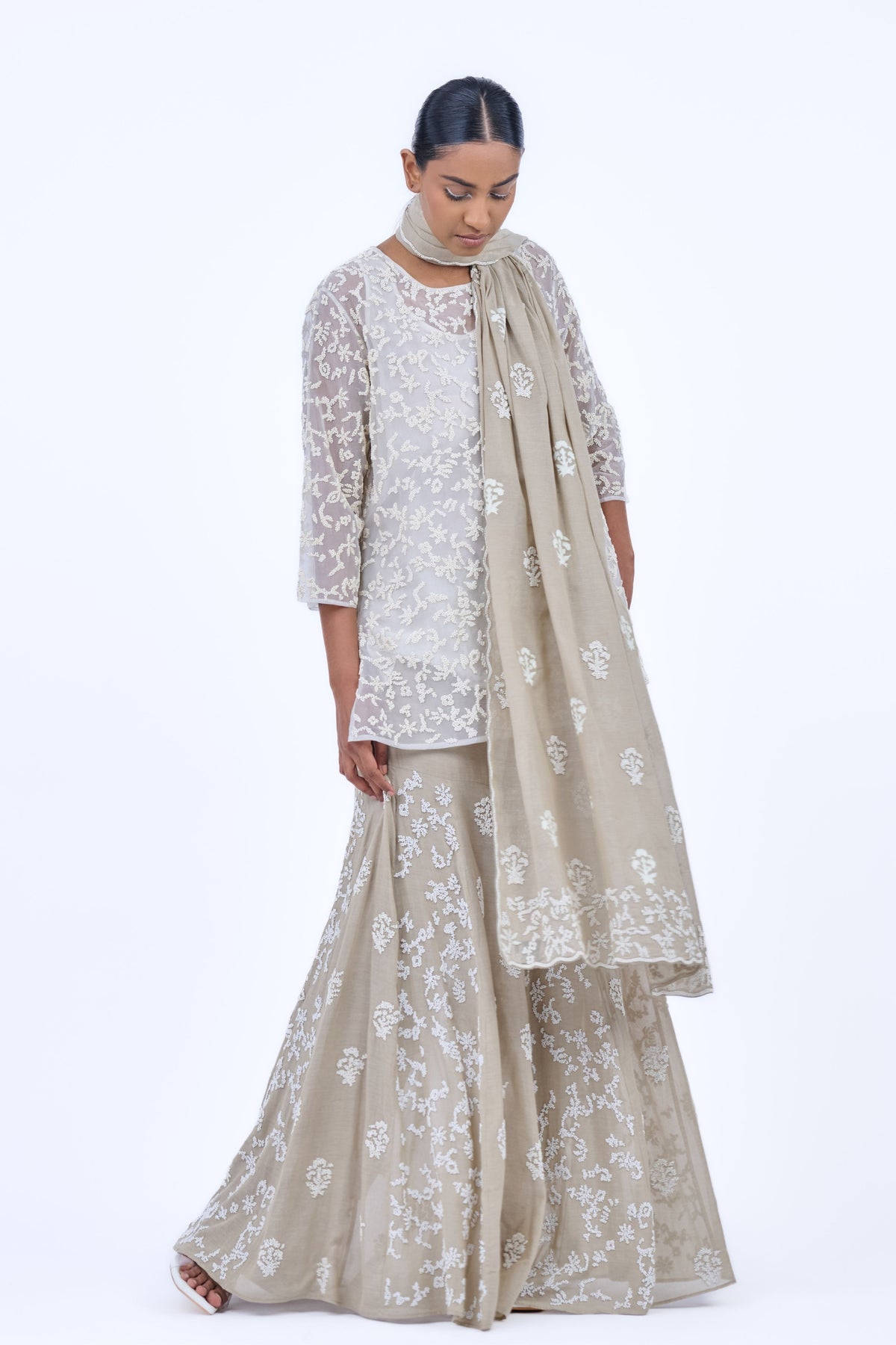 Handloom Cotton Beadwork Sharara