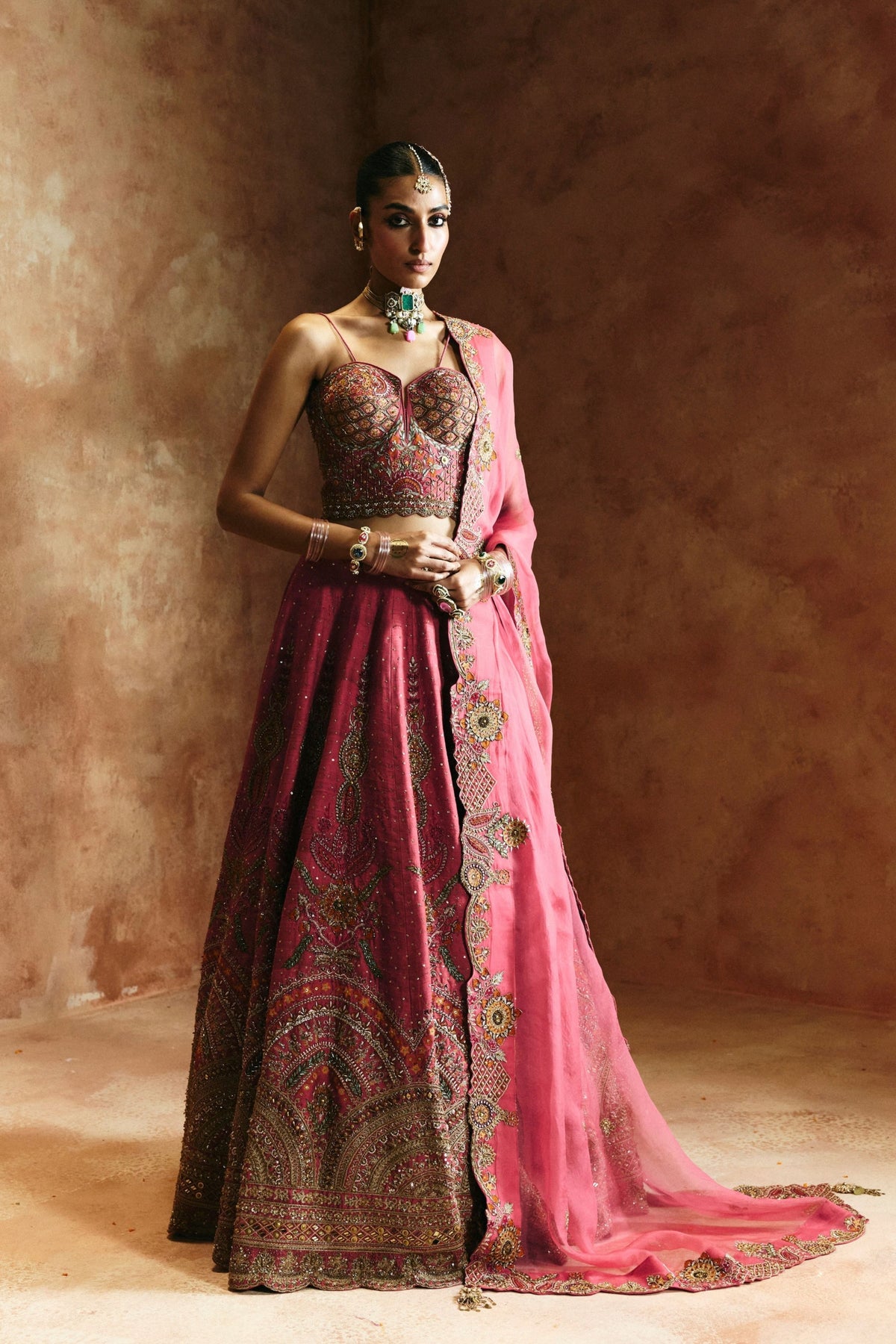 Carrot Zardozi Sindh Lehenga Set