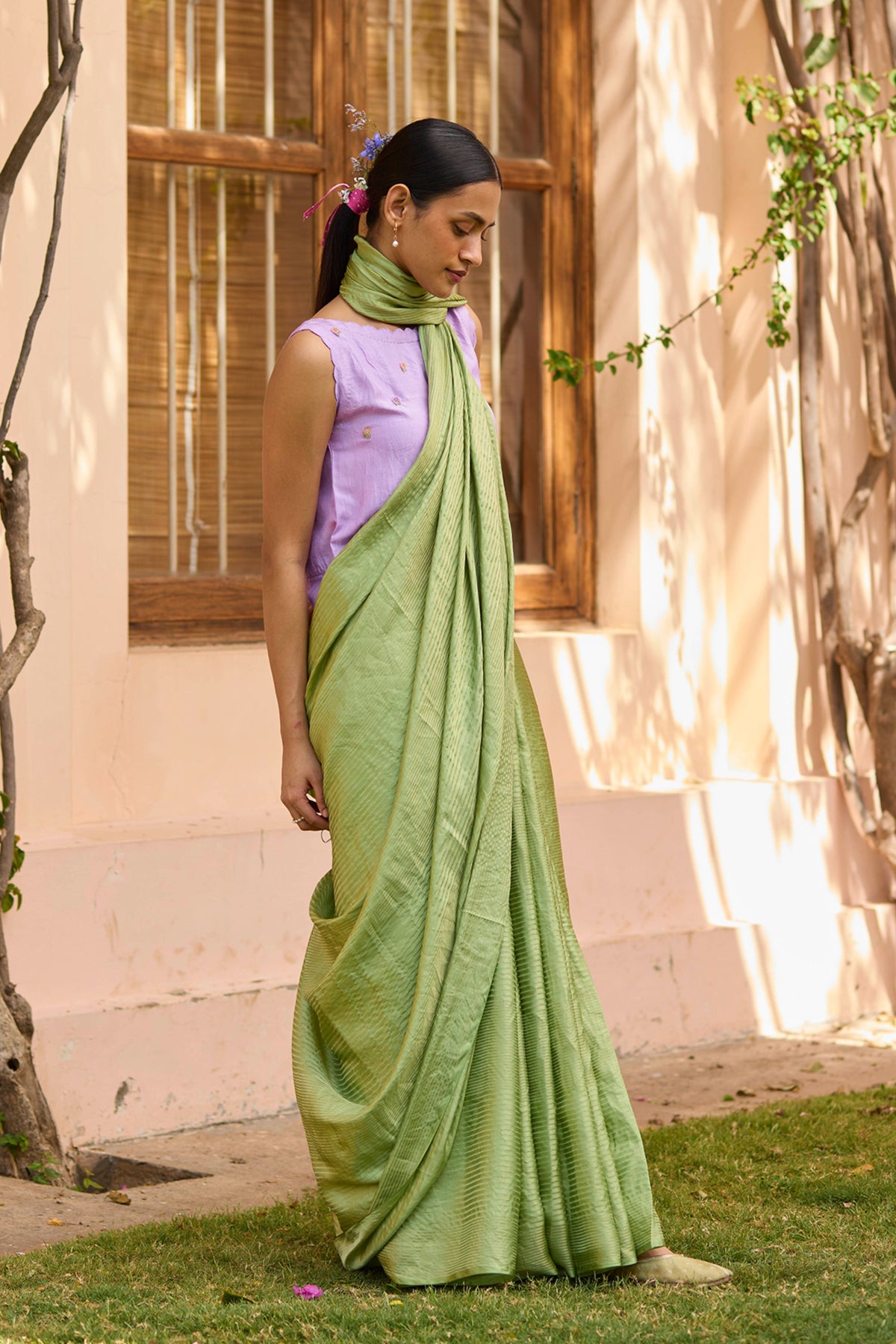 Inner Peace Green Saree