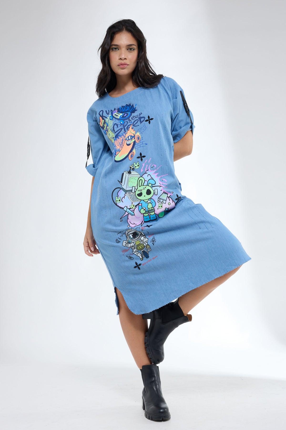 Denim Anti Fit Mid Calf Tunic