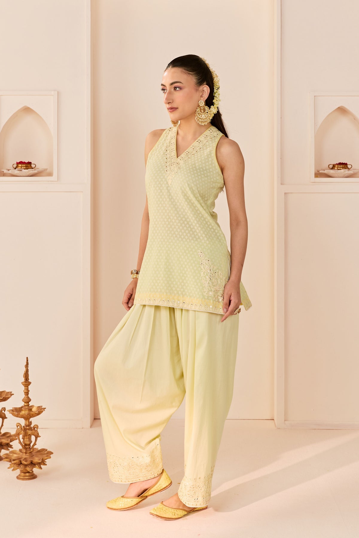 Miral Mint Green Short Kurta Set