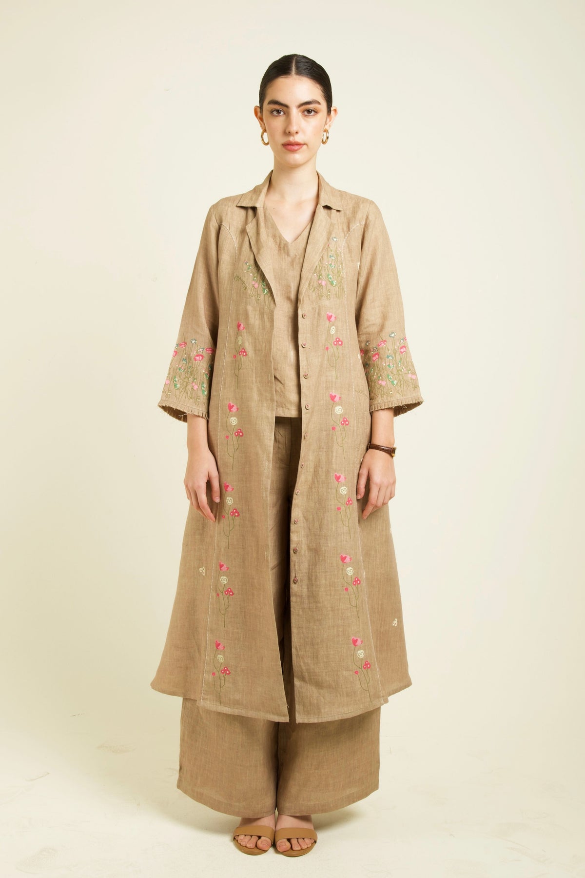 Beige Jacket Set