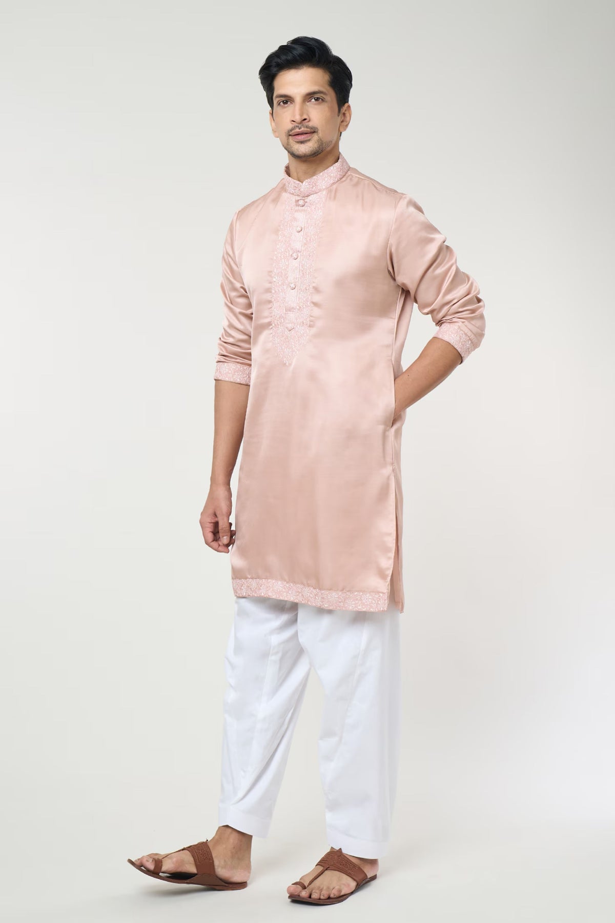 Dusty Rose Embroidred Kurta Set