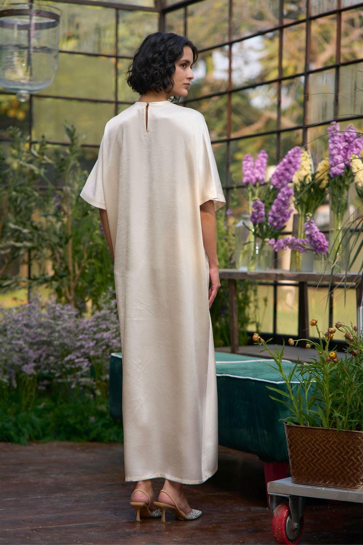 Draped & Pleated Kaftan Dress
