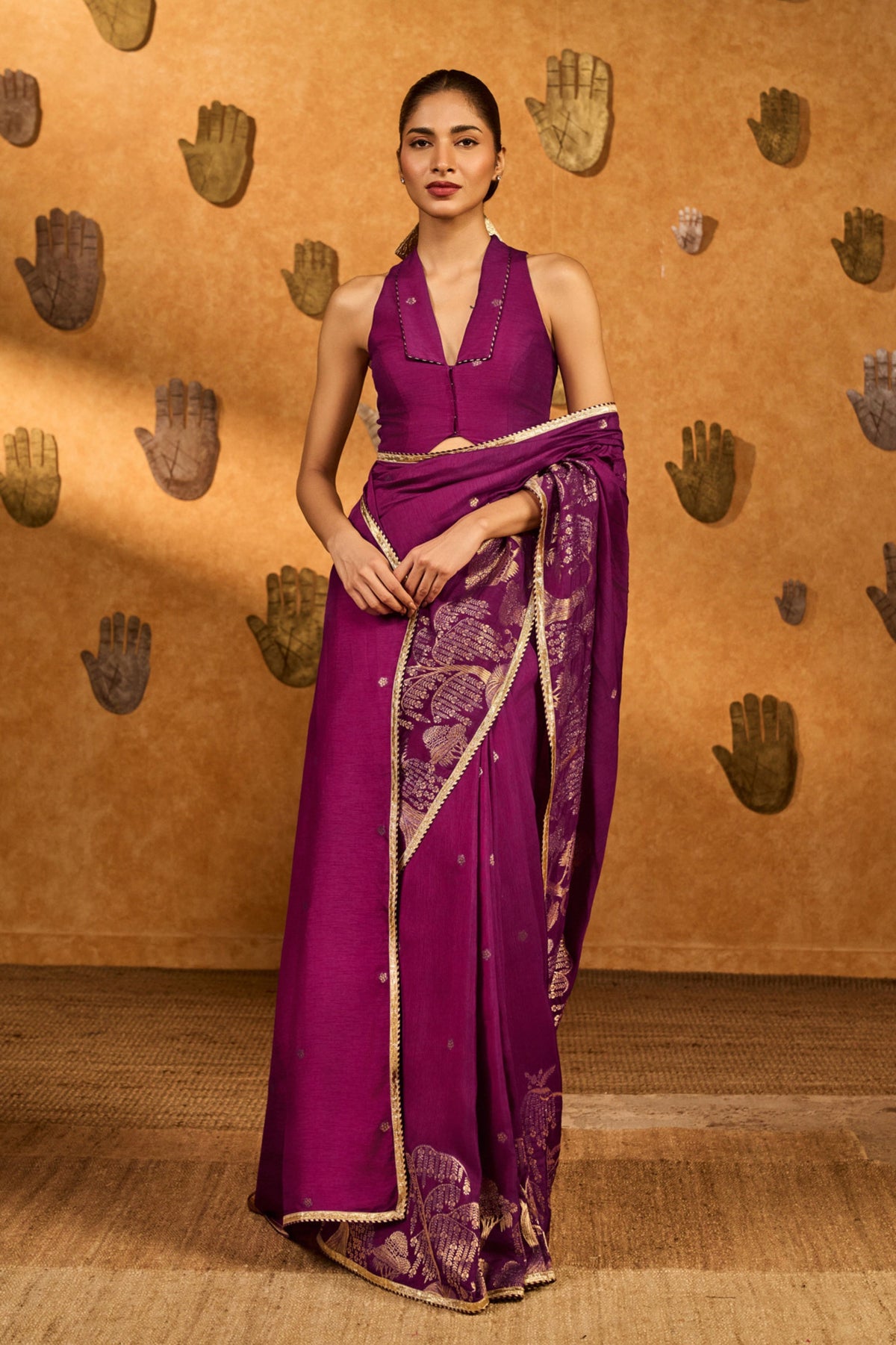 Berry Wine Zen Saree