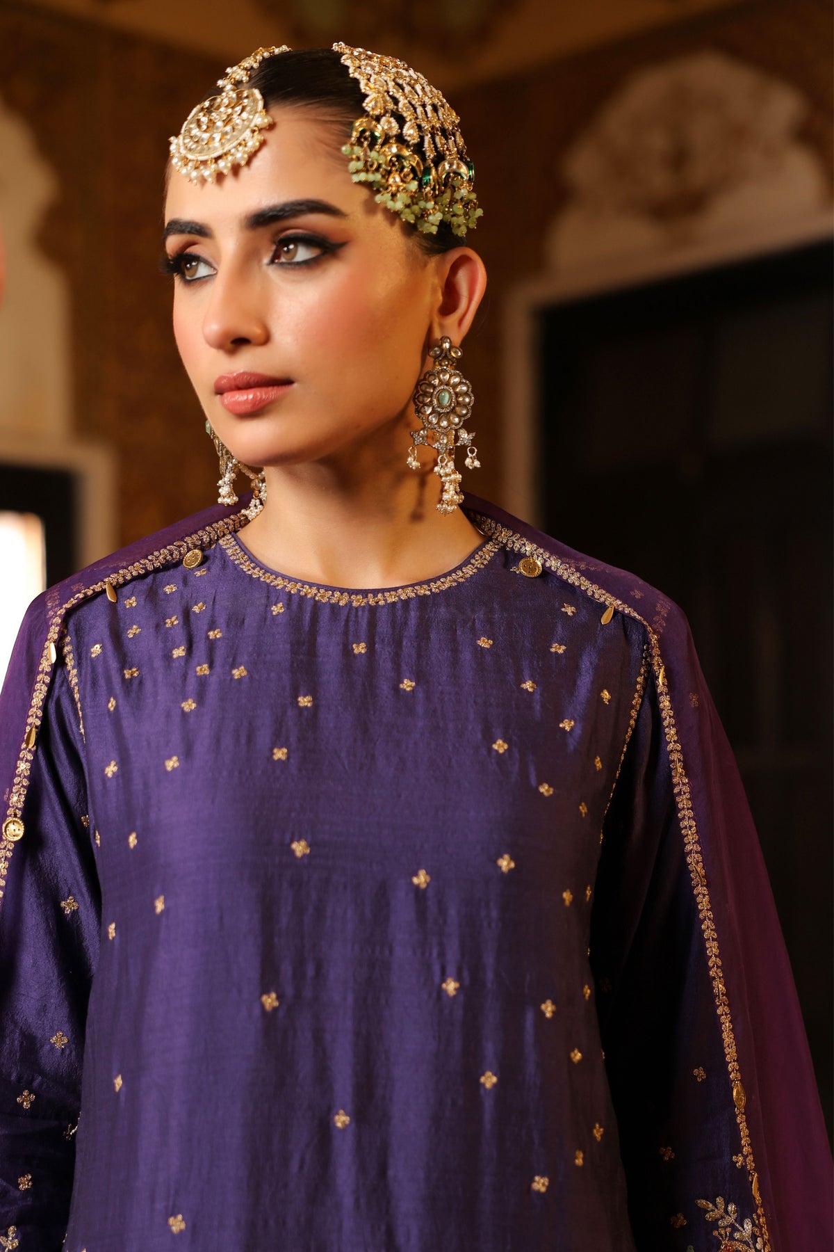 Ahista Purple Short Kurta Set