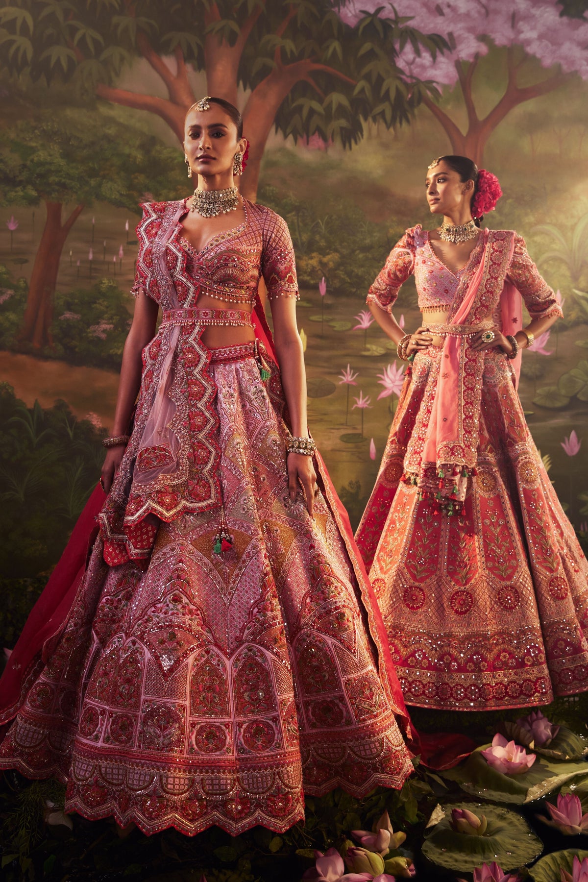 Pink Silk Mirror Sequence Lehenga