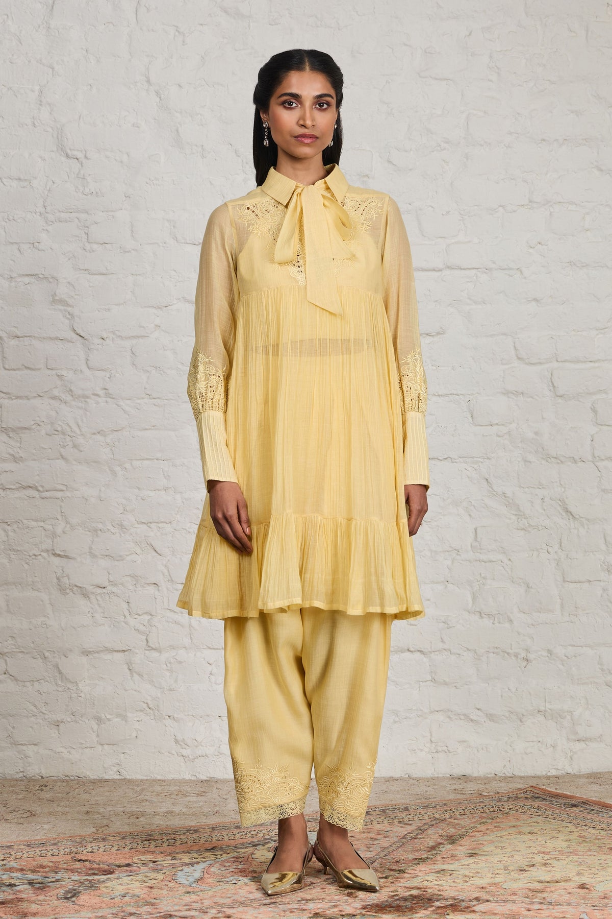 Cora Yellow Tunic Set