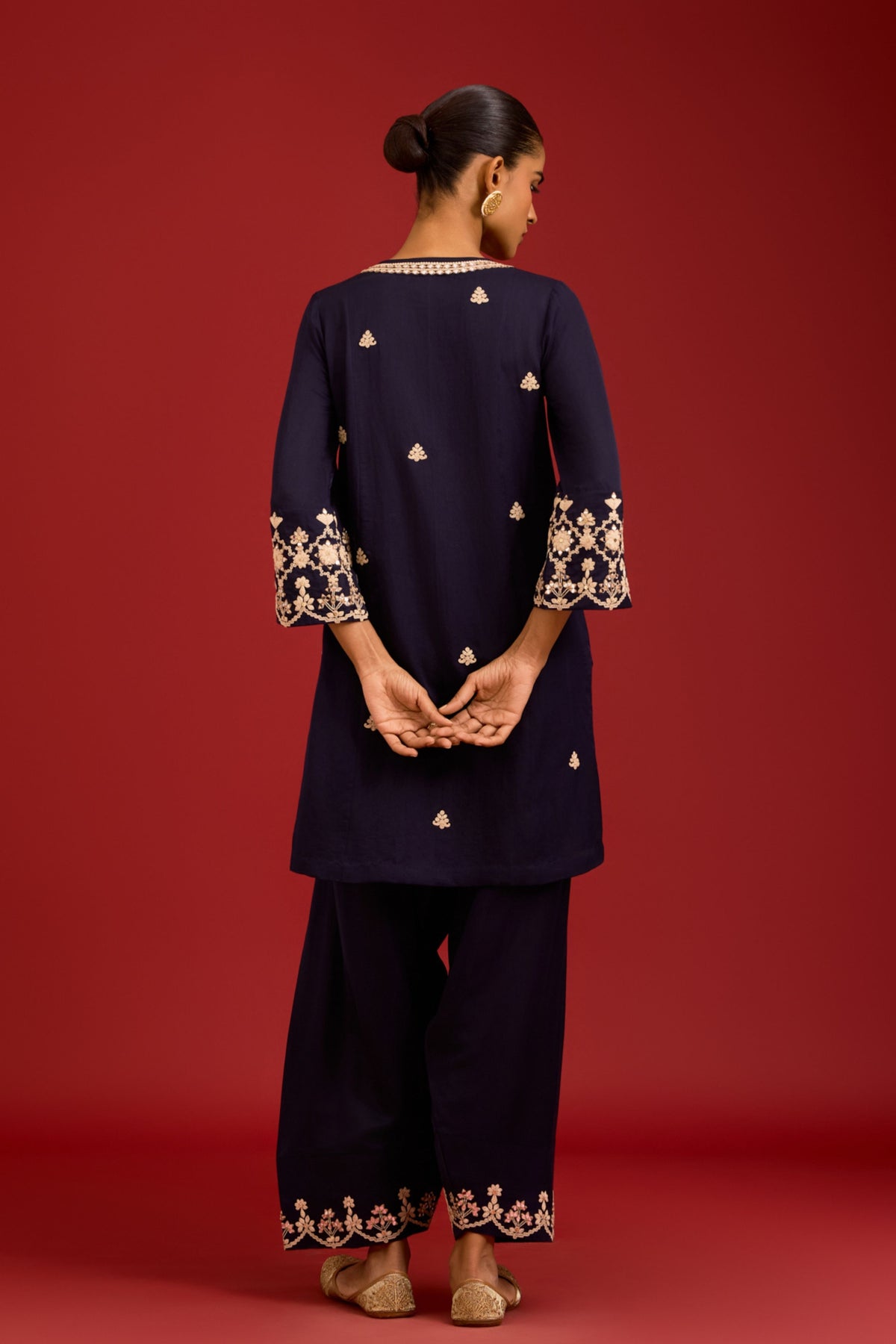 Navy Cotton Kurta Set