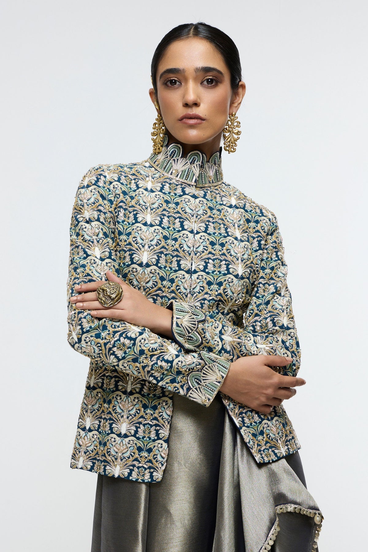 Ziana Embellished Jacket Set