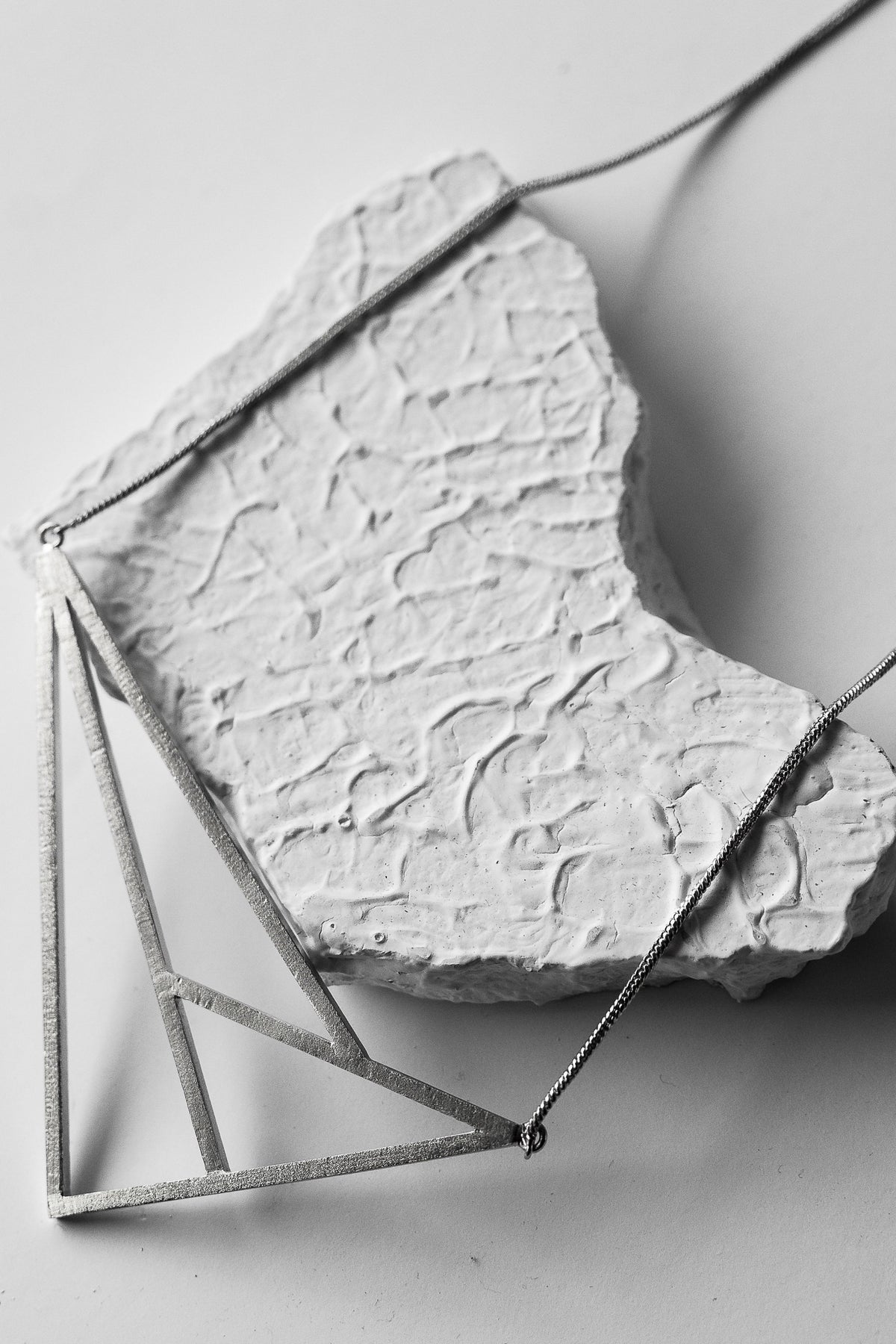Line Art Silver Necklace