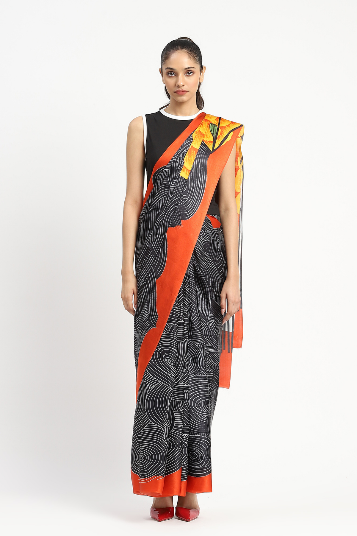 Radial Heat Printed Saree