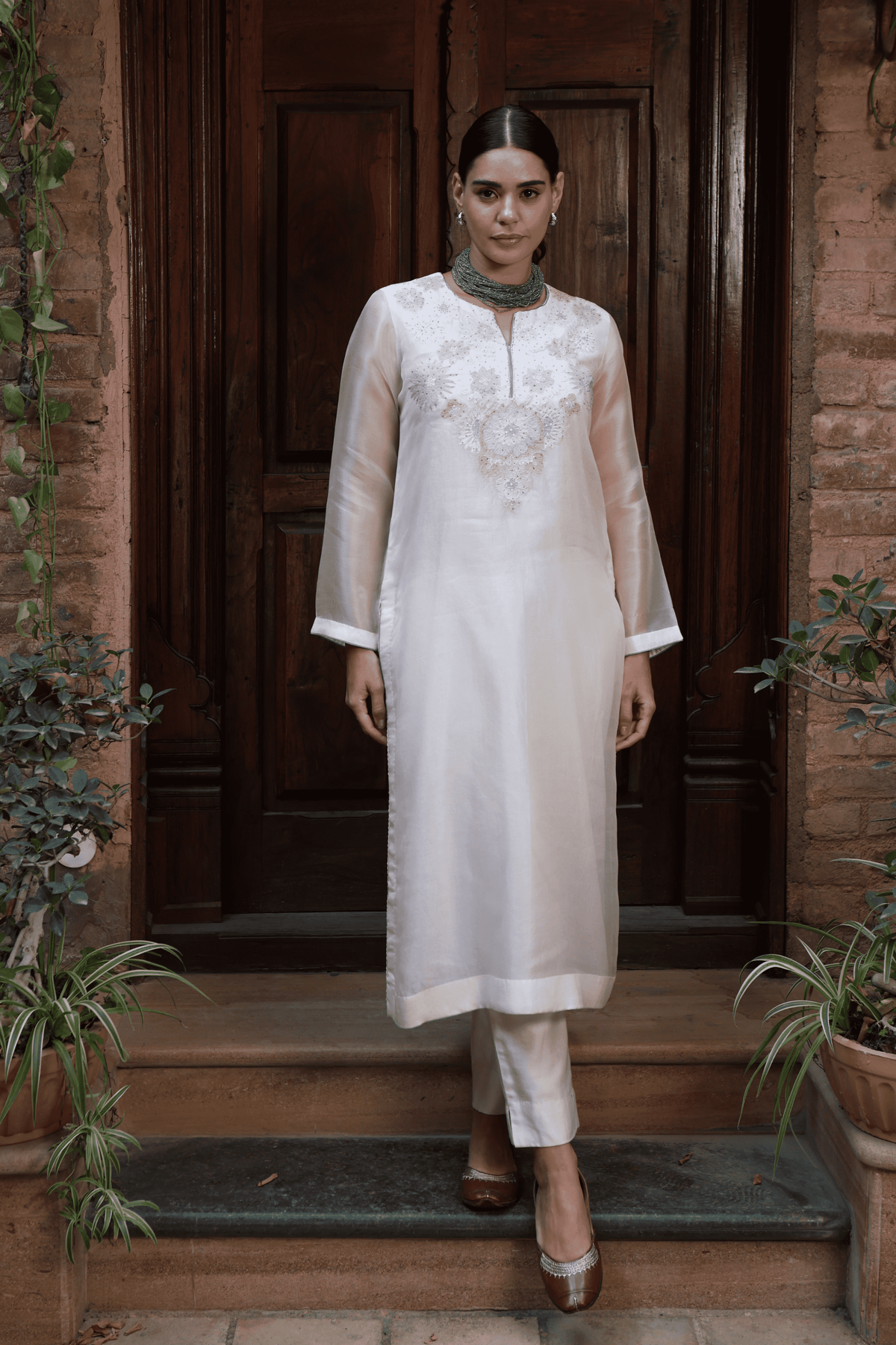 Ivory Applique Kurta And Pant